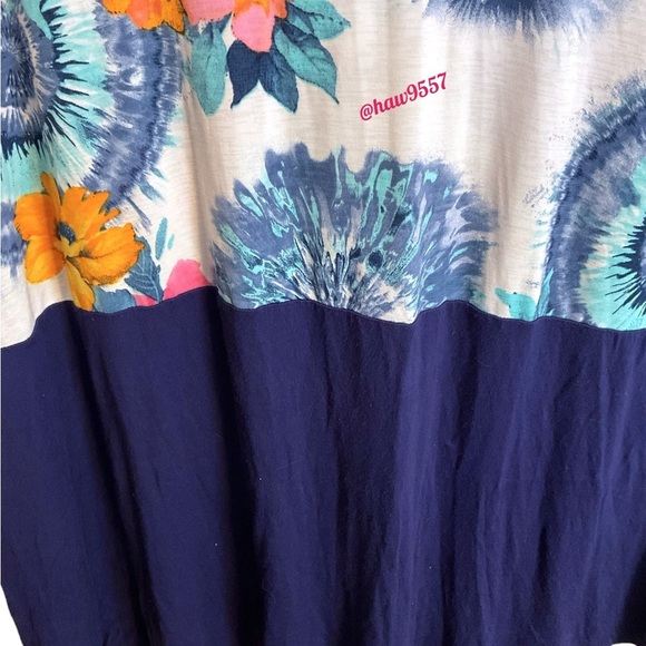 Glitzy Girlz Size 2XL Lavender Navy Blue Floral Print Tank Hoodie Sleeveless - Picture 4 of 7